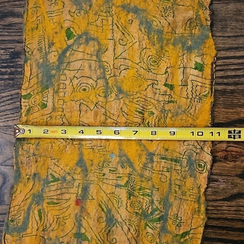 Scarf Handcrafted Wool and Silk New 69x12